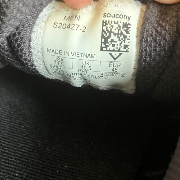 Saucony Cohesion 11 Black Lime Men Size 11.5 Road/Running Sneaker Excellent Used - Picture 3 of 9